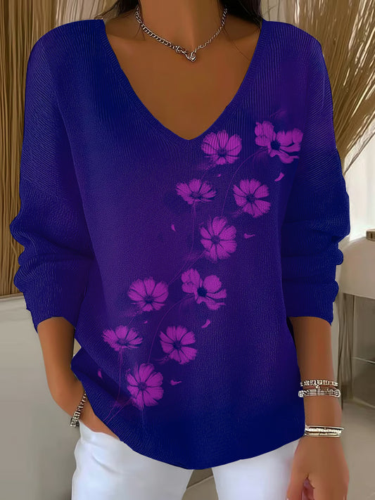Arte roxa feminina impressa Top Casual's