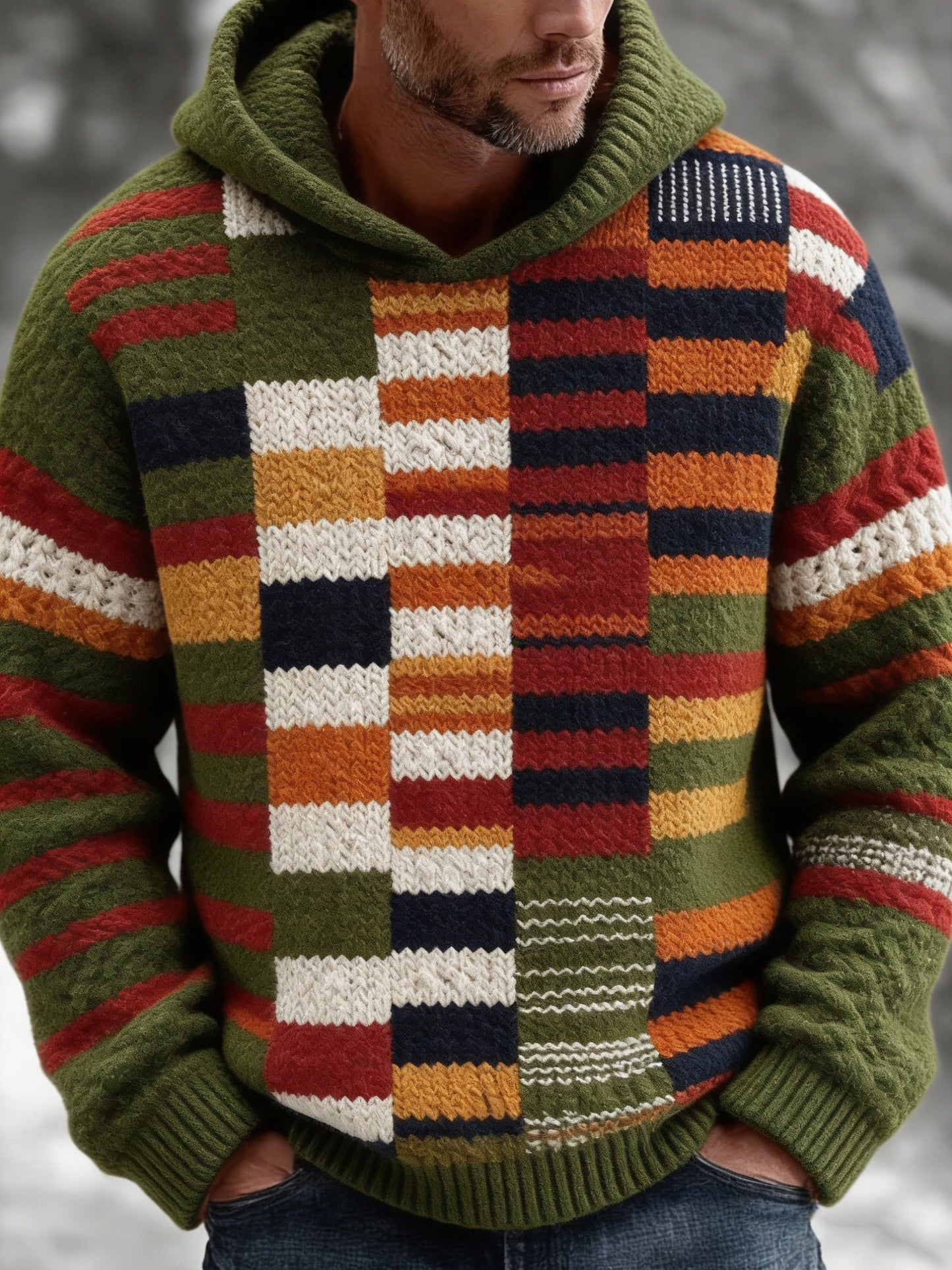 Hoodie de arte geométrica masculino