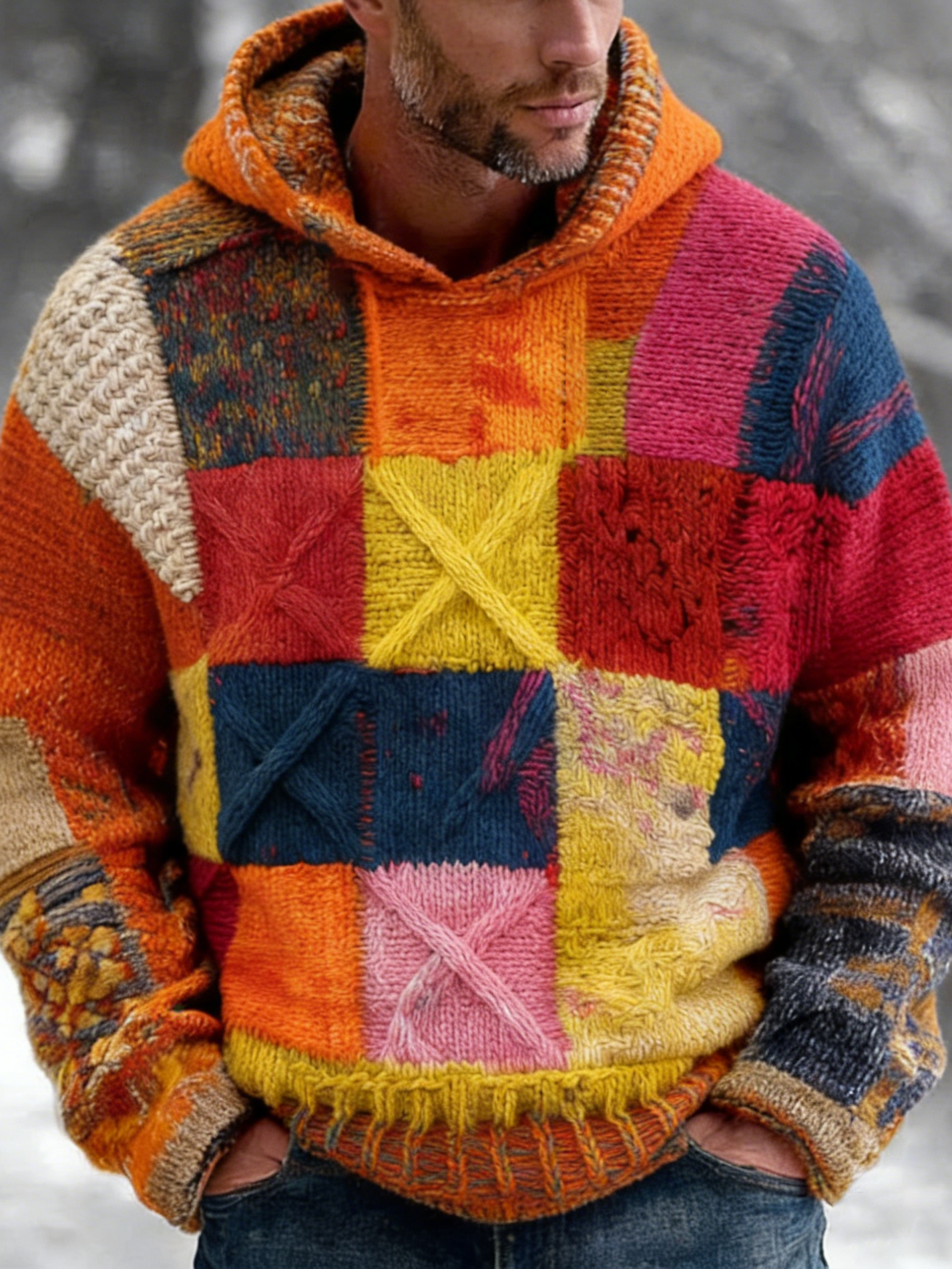 Hoodie de arte geométrica masculino