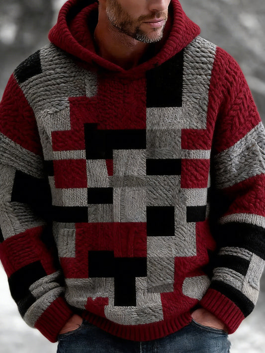 Hoodie de arte geométrica masculino