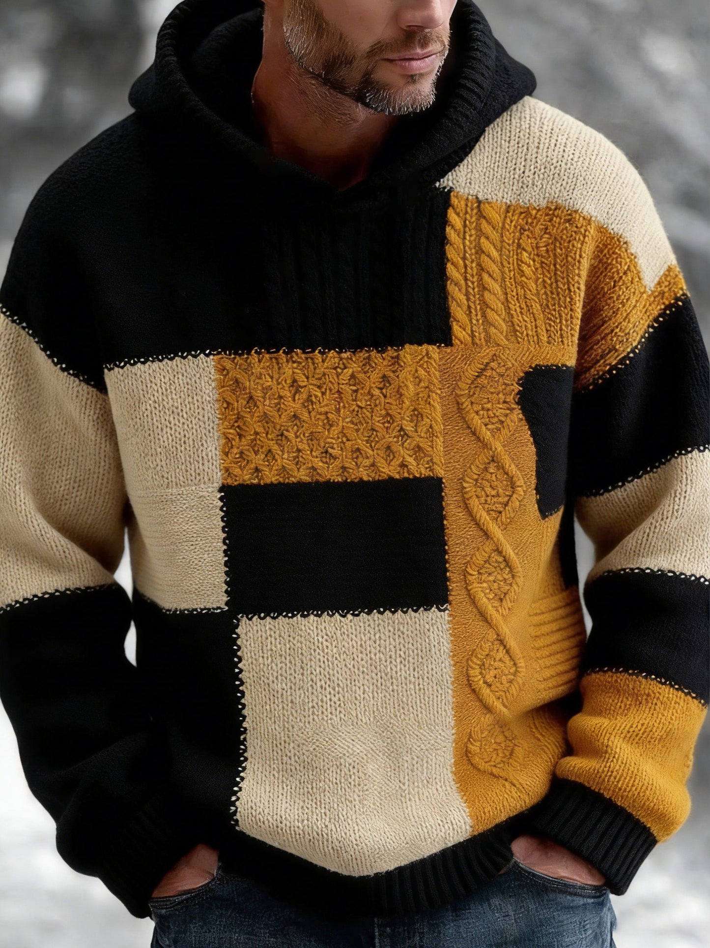 Hoodie de arte geométrica masculino