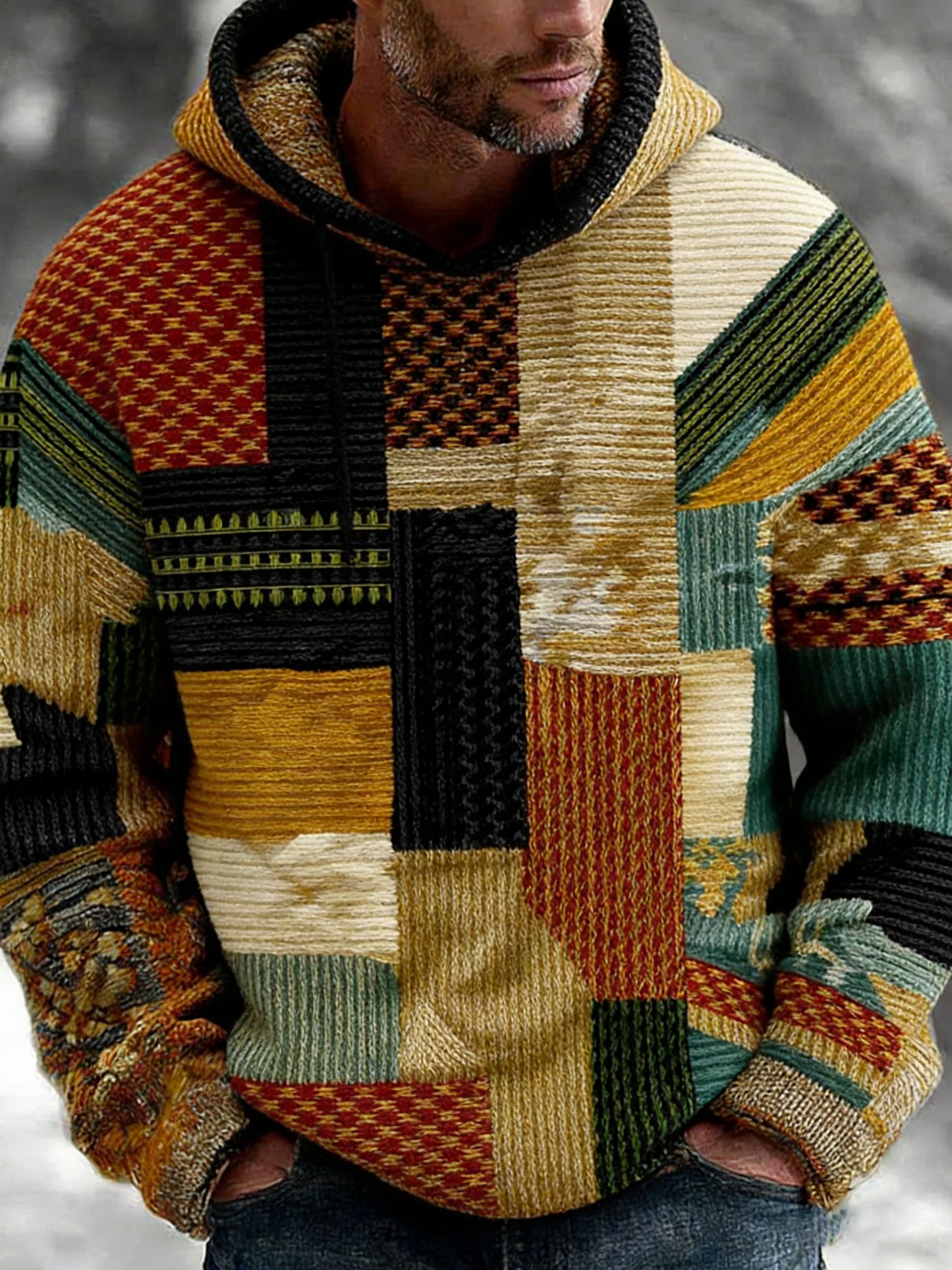 Hoodie de arte geométrica masculino