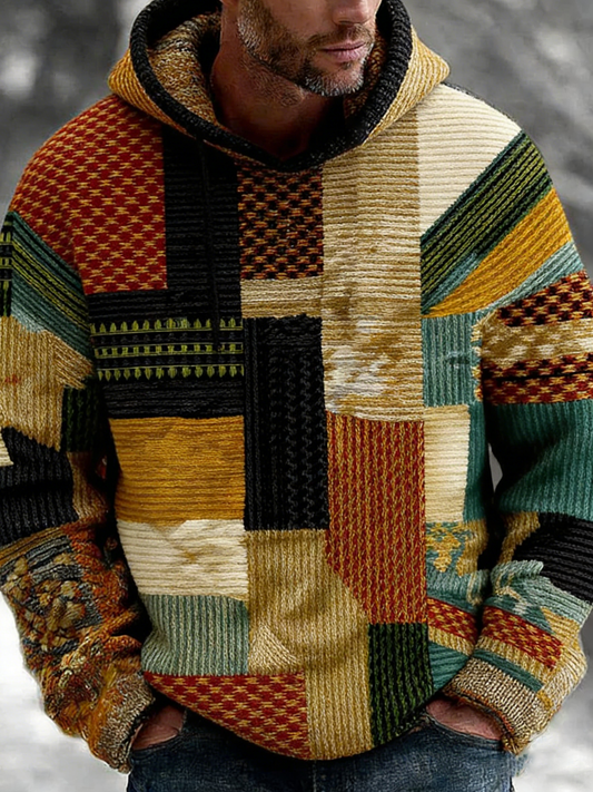 Hoodie de arte geométrica masculino