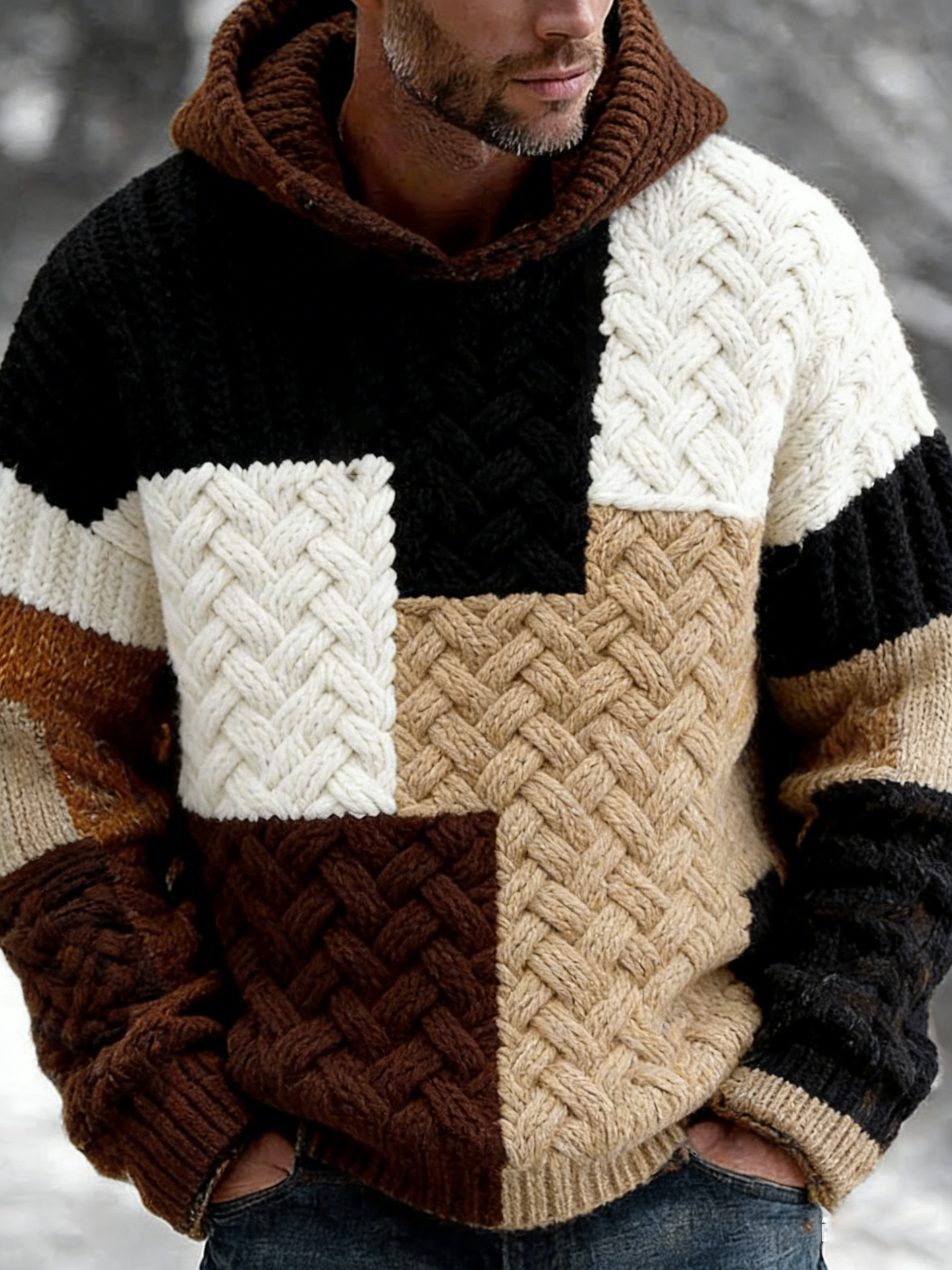 Hoodie de arte geométrica masculino