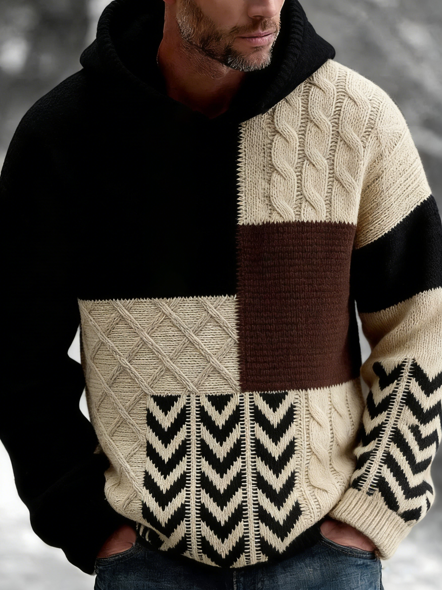 Hoodie de arte geométrica masculino