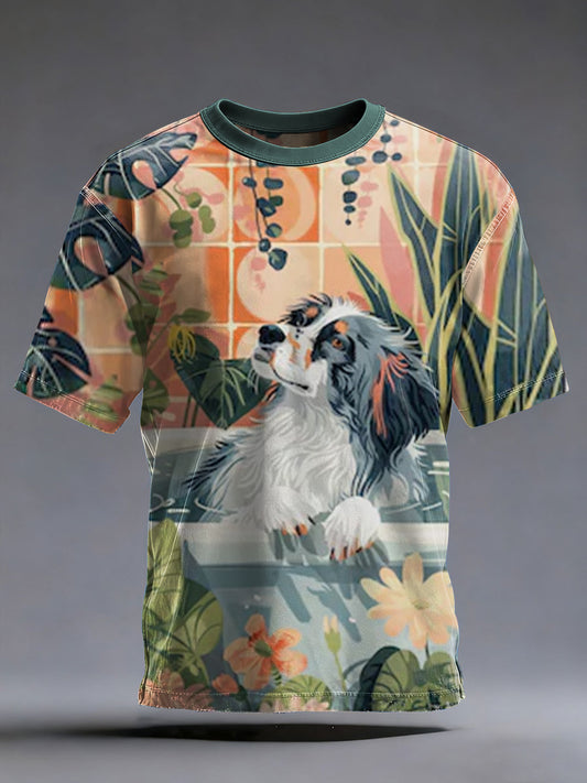 Australian Shepherd T-shirt de manga curta masculino