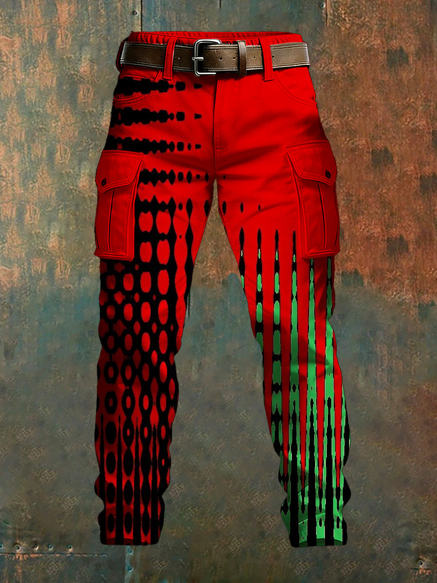 Calças impressas masculinas da Copa do Mundo Portugal 2026 com tema de futebol