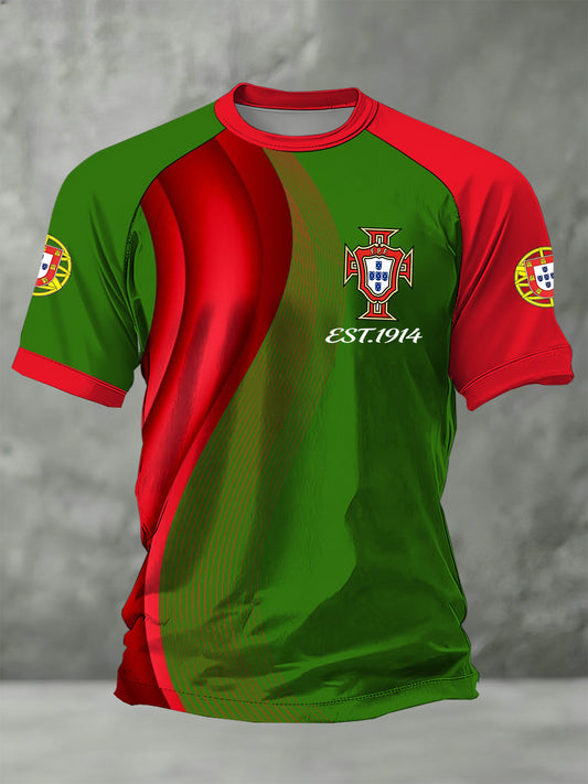 Camiseta impressa Cheering Copa do Mundo de Portugal Masculino