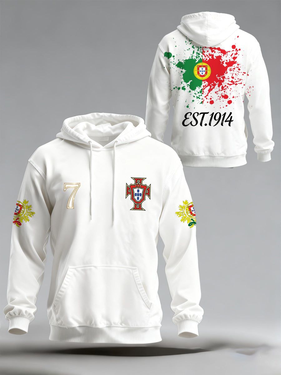 Men's Portugal World Cup Support Printed Hoodie