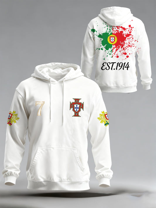 Men's Portugal World Cup Support Printed Hoodie