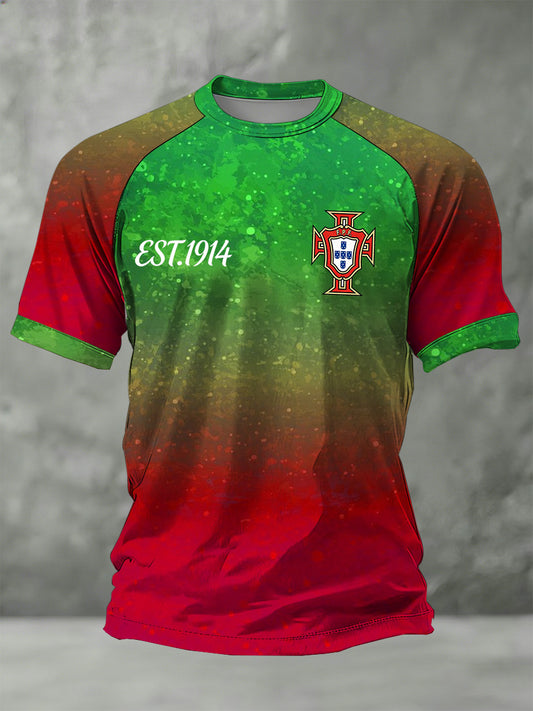 Camiseta impressa Cheering Copa do Mundo de Portugal Masculino