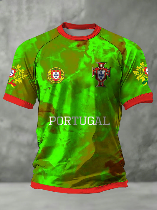 Camiseta impressa Cheering Copa do Mundo de Portugal Masculino
