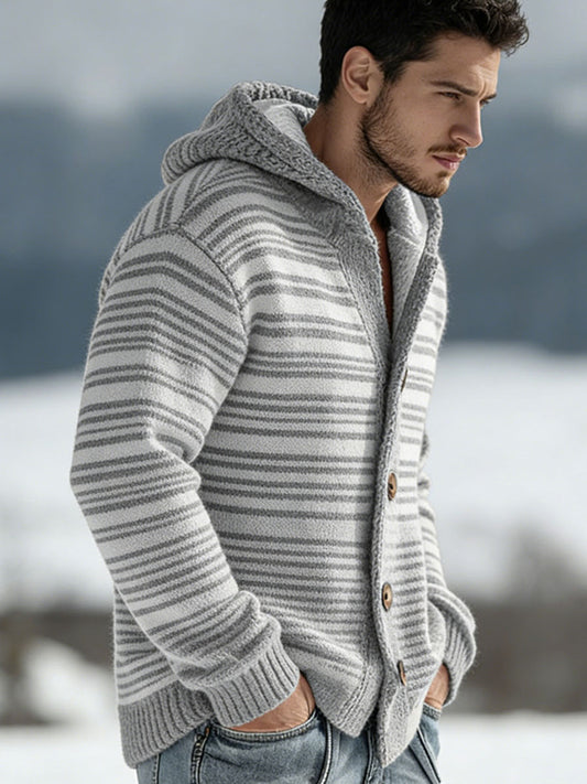 Outono e Inverno dos homens Knit Hoodie Cardigan