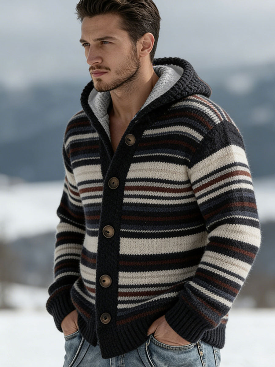 Outono e Inverno dos homens Knit Hoodie Cardigan