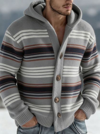 Outono e Inverno dos homens Knit Hoodie Cardigan