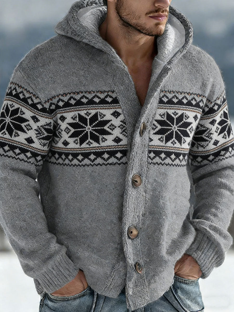 Outono e Inverno dos homens Knit Hoodie Cardigan