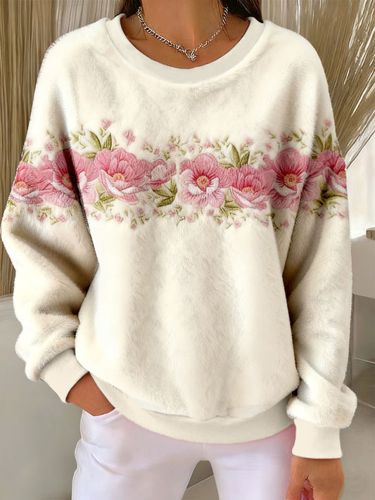 Top casual estampado floral rosa de mulher