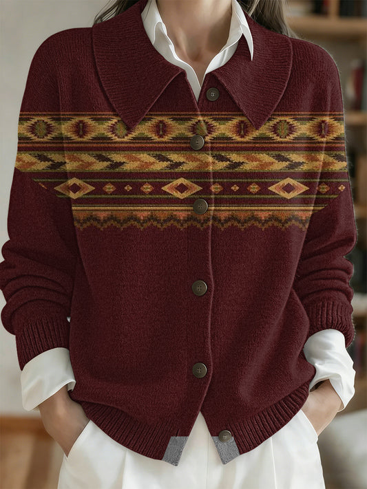 Women's Vintage Western Print Cardigan
