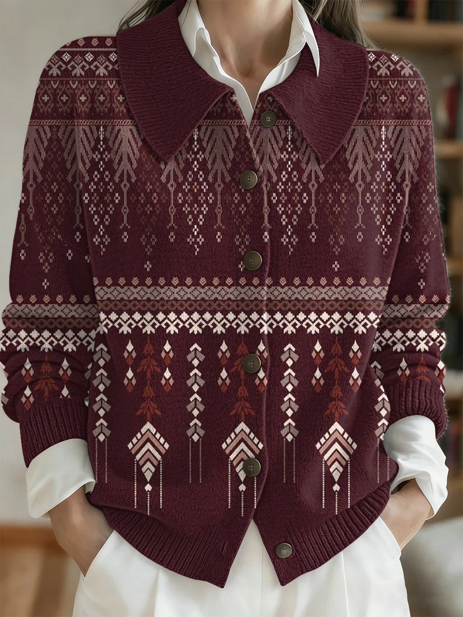 Women's Vintage Western Print Cardigan