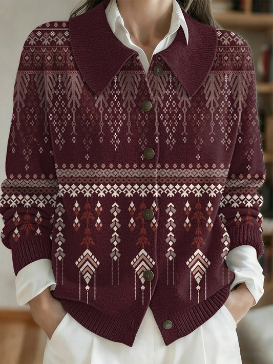 Women's Vintage Western Print Cardigan