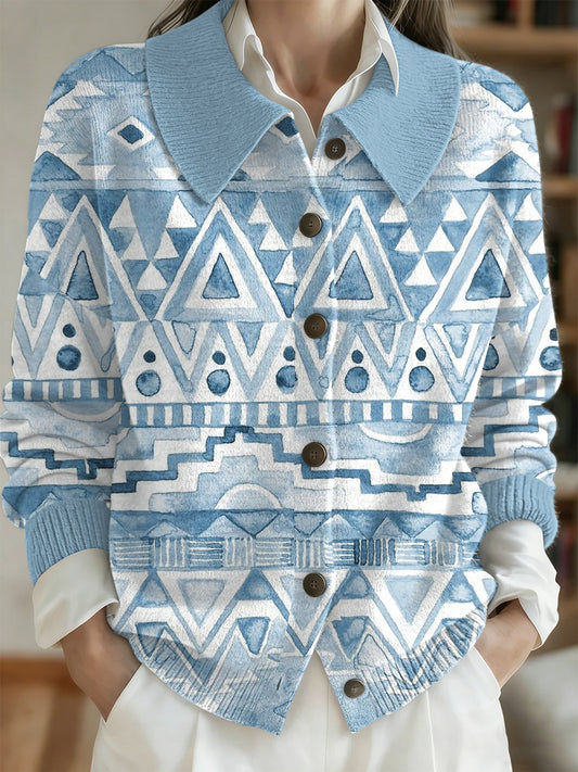 Women's Vintage Western Print Cardigan