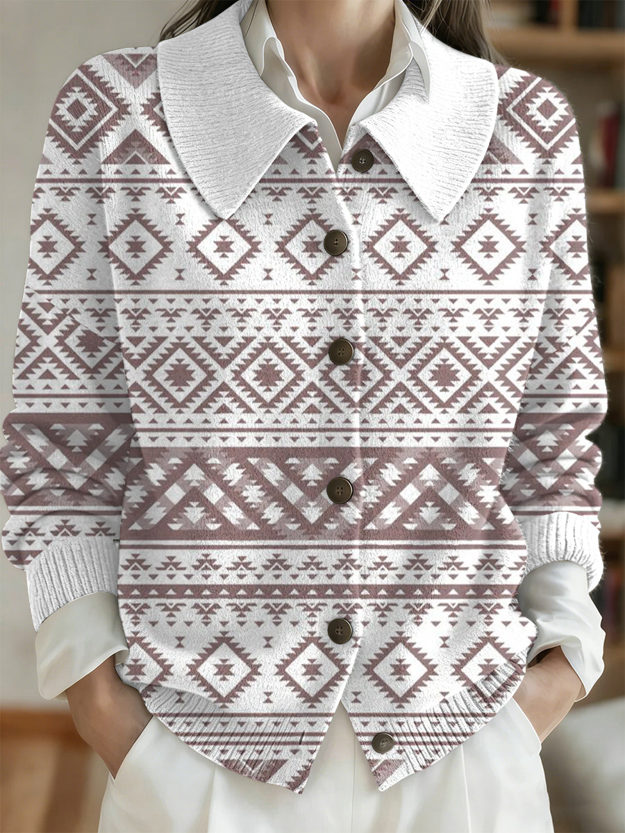 Women's Vintage Western Print Cardigan