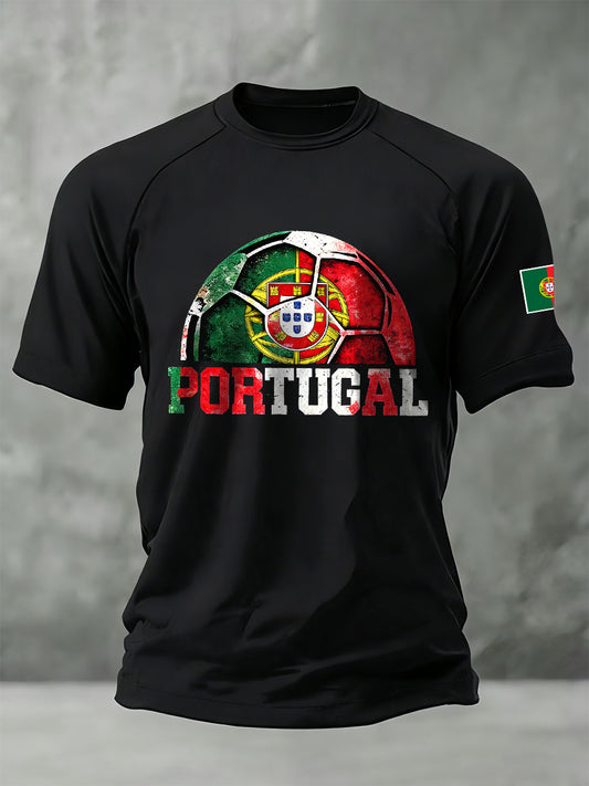 Copa do Mundo Portugal Football Support Imprimir Camiseta Comemorativa Masculina 2026