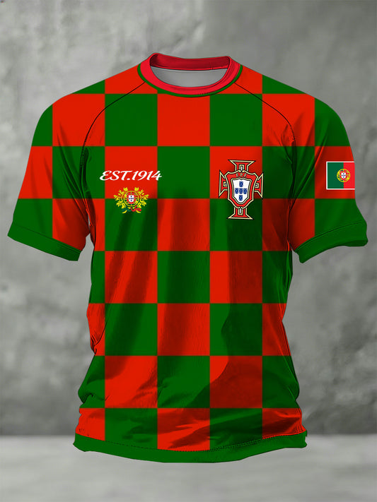 Copa do Mundo Portugal Football Support Imprimir Camiseta Comemorativa Masculina 2026