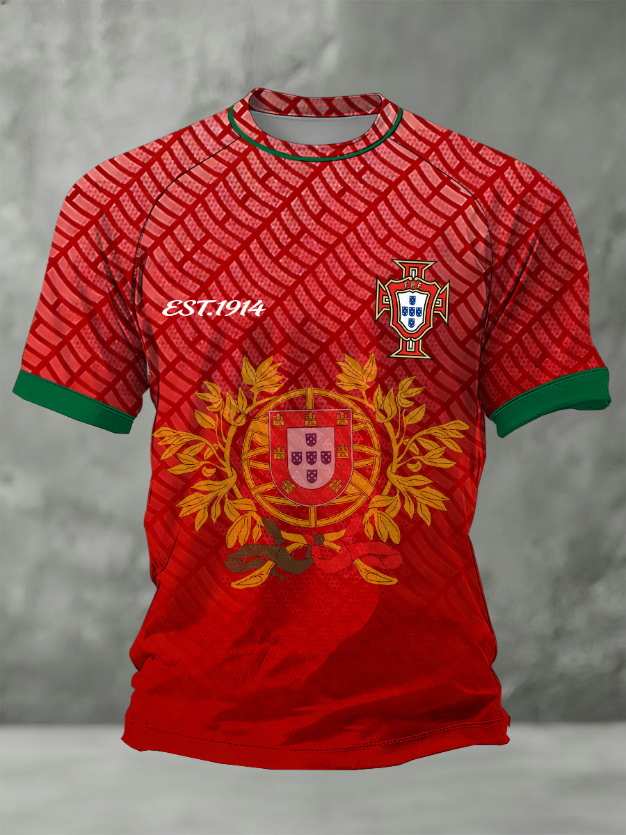 Portugal Men's World Cup Football Support Print T-shirt Comemorativa