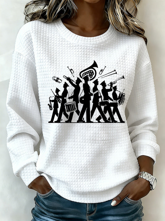 Carnaval espanhol das mulheres imprimir camisola de manga longa comemorativa