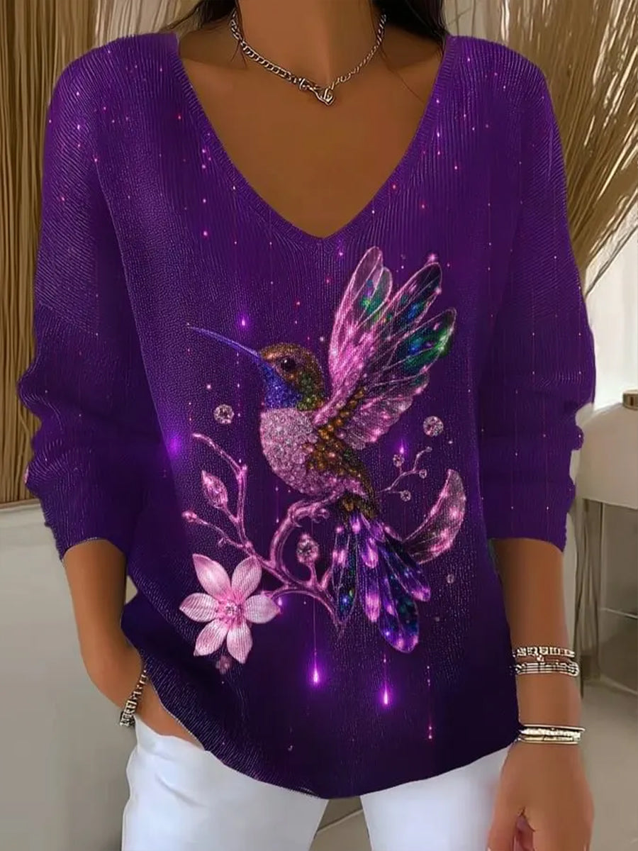 Arte roxa feminina impressa Top Casual's