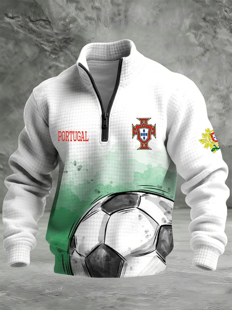 Portugal 2026 World Cup apoiador do homens impresso moletom Stand-Collar