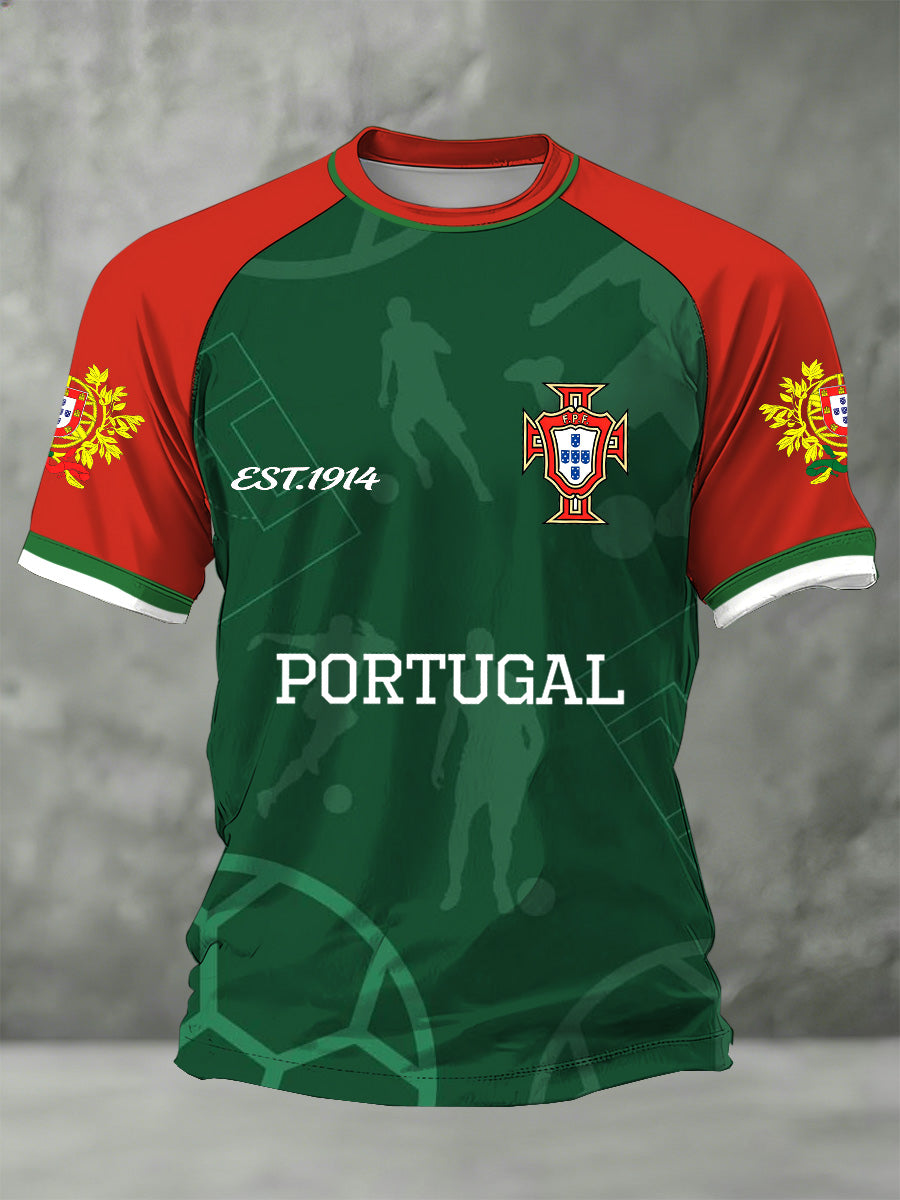 Masculina Portugal 2026 World Cup Apoiador Impresso Camiseta Casual