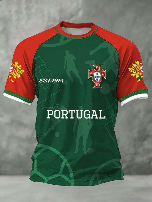 Masculina Portugal 2026 World Cup Apoiador Impresso Camiseta Casual
