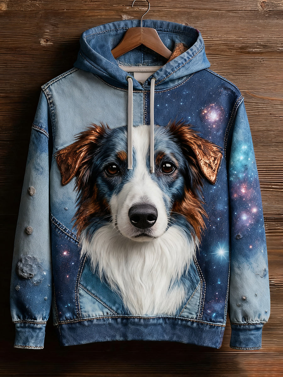 Unisex Retro Animal Art Imprimir Camisola Casual confortável