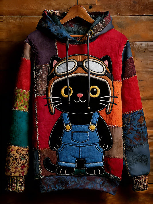 Unisex Retro Animal Art Imprimir Camisola Casual confortável