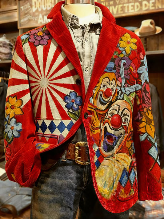 Colônia Masculina Carnaval Imprimir Casual Lapel Suit