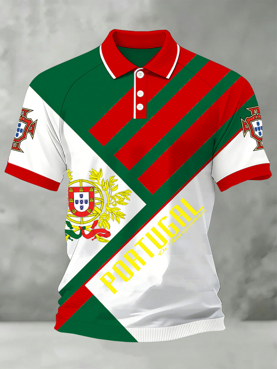 Camisa Polo do fã do futebol dos homens Portugal com projeto impresso