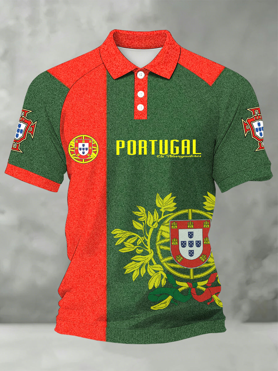 Camisa Polo do fã do futebol dos homens Portugal com projeto impresso