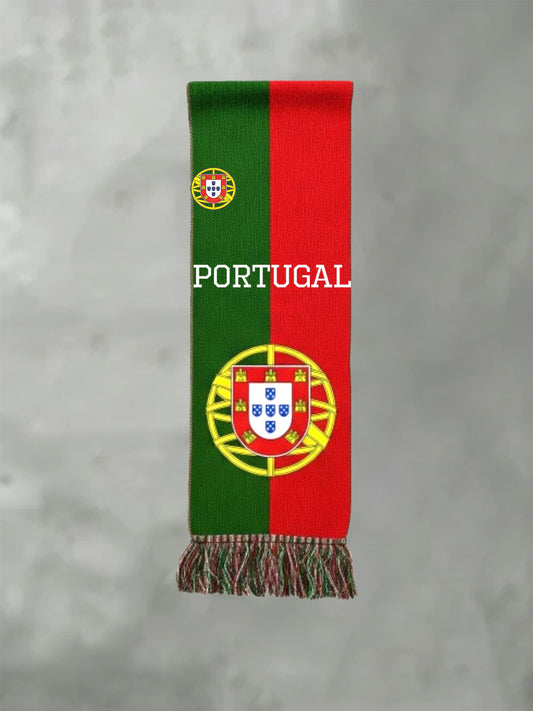 Cachecol de futebol masculino Portugal com design impresso