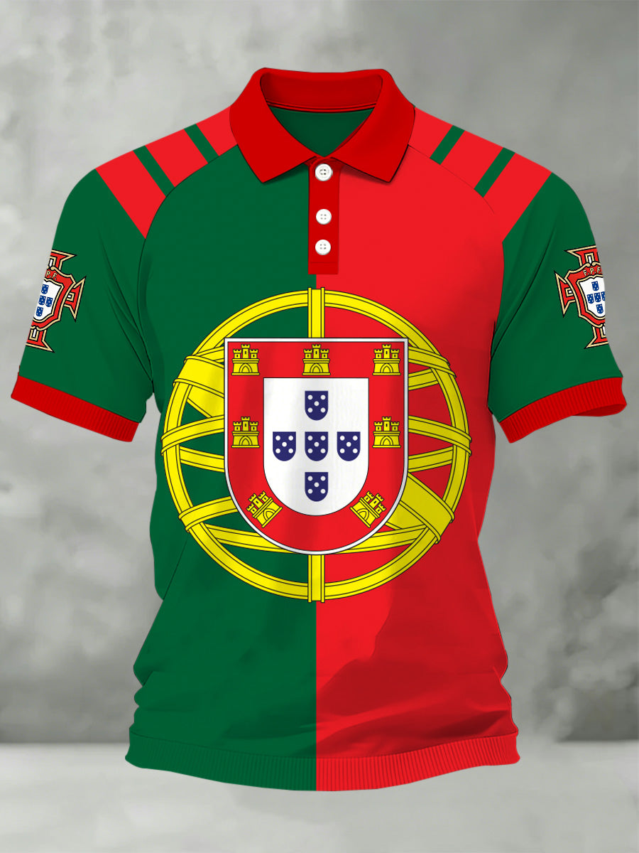 Camisa Polo do fã do futebol dos homens Portugal com projeto impresso
