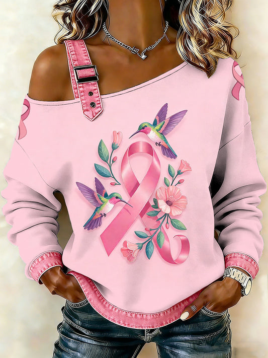 Pássaro do cancro da mama das mulheres imprimiu uma camisola ocasional do Suspender do ombro