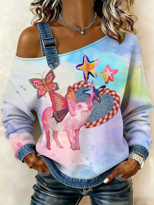 Camisola sem mangas Animal Print das mulheres