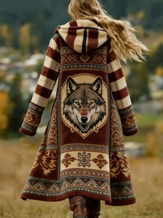 Lobo Dreamcatcher Cardigan ocidental asteca acolhedor das mulheres