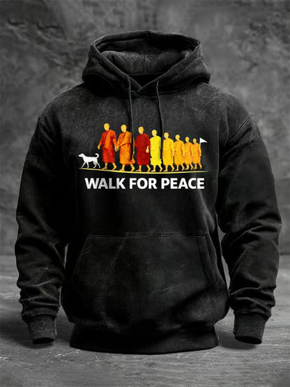 Caminhada para a paz dos homens impresso Hoodie