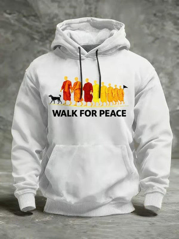 Caminhada para a paz dos homens impresso Hoodie
