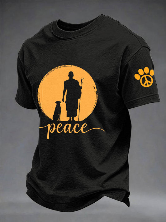Camiseta de manga curta Masculina Walk for Peace