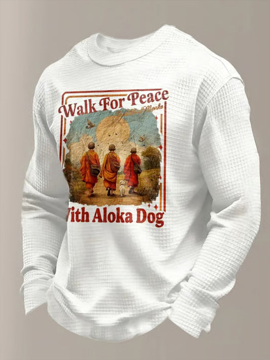 Caminhada dos homens para a paz Waffle Top