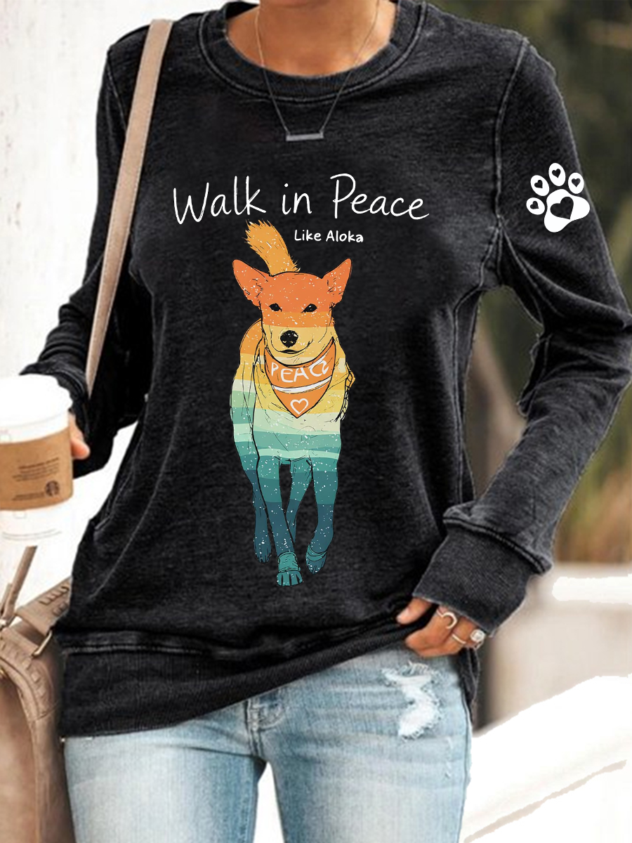 Caminhada das mulheres para a paz como Aloka poliéster cintura moletom