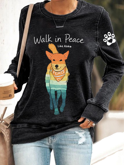 Caminhada das mulheres para a paz como Aloka poliéster cintura moletom